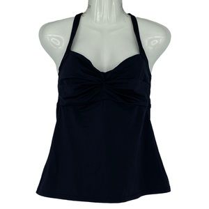 Title Nine black racer back strappy swim surf tankini top, 34C